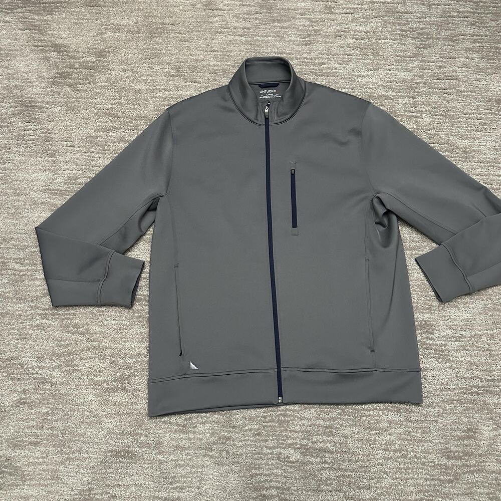 UNTUCKit Jacket Mens Large Gray Benotto Softshell Full Zip Windbreaker Stretch